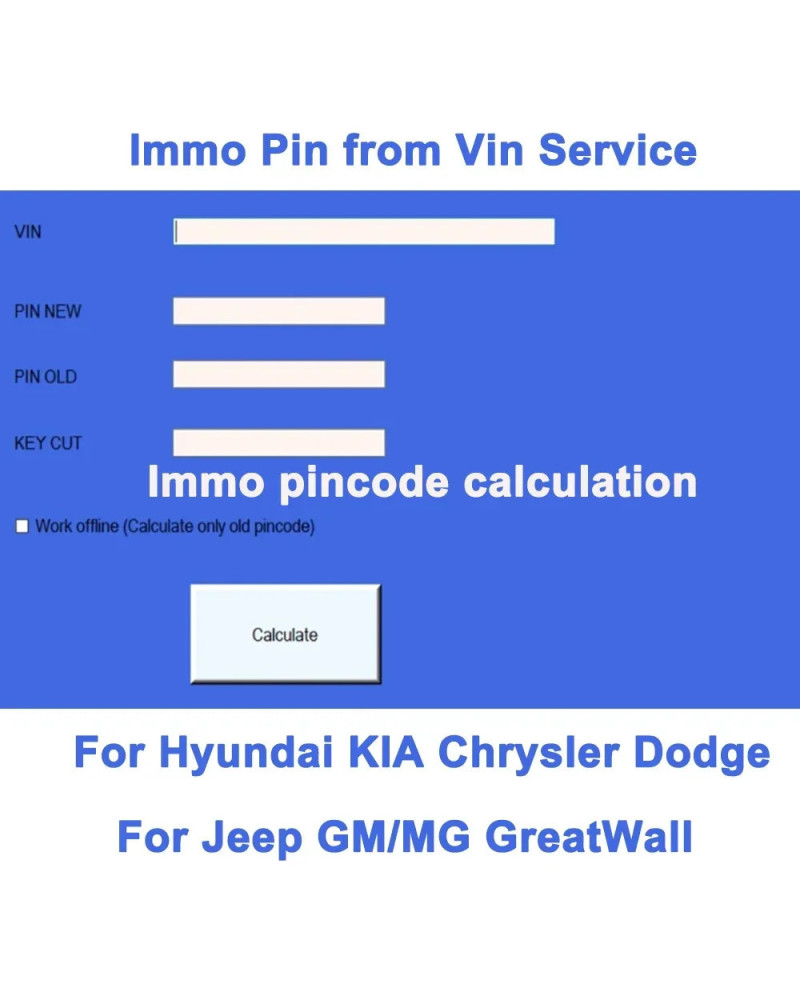 Código Pin para Hyundai, KIA, Chrysler, Dodge, Jeep, GM/MG, Programa d