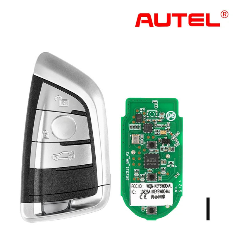 AUTEL-llave inteligente Universal para BMW, IKEYBW003AL, programa IKEYBW004AL con programador de llaves MaxiIM KM100 E