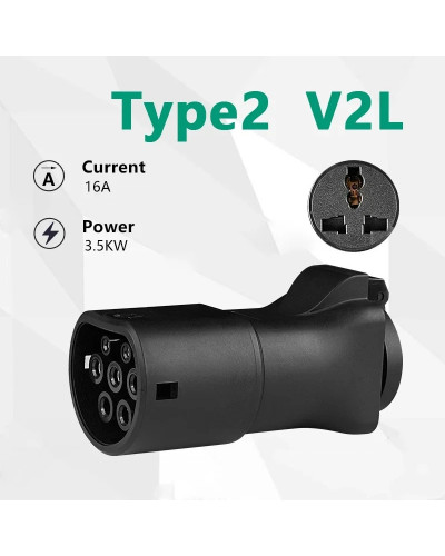 Adaptador Type2 ICE62196 V2L para vehículo descargador de carga apto p