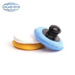 Volodymyr Wax Pad Applicator 3pcs 13cm Pads Per Kit Microfiber Sponge Plastic Handle for Car Cleaning Waxing Auto Care Detailing