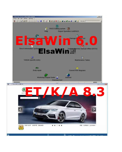 Software de reparación de automóviles ELSAWIN 2024 E T/ K 8,3, nuevo para a-udi para V-W, catálogo de piezas electrónicas de veh