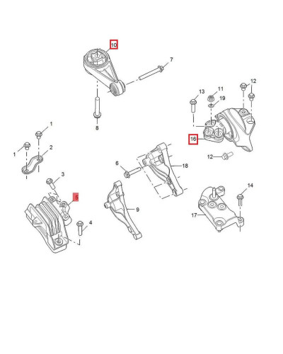 Soporte de montaje de motor de piezas, caja de cambios para SAIC, ROEW