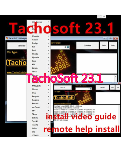 TachoSoft-software de calculadora de kilometraje, software de corrección de kilometraje 23,1, versión completa, compatible con m