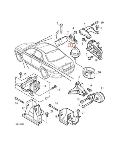 Montaje de motor de goma KKB101923 para Rover 75 750 MG7 MG ZT, motor 