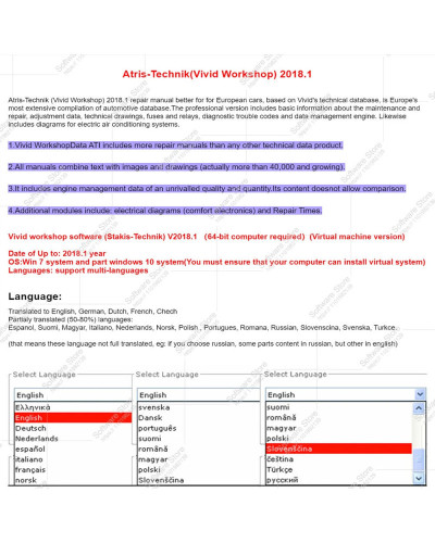 2024 Hot Automotive Vivid Workshop DATA 2018.01 Atris-Technik Data Que