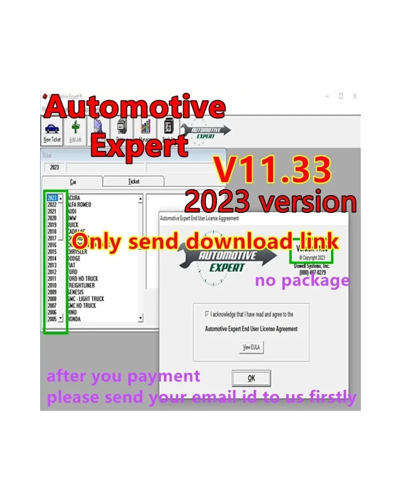 Software de Gestión automotriz Expert V11.33 + parche de tiempo sin caducidad con grieta para instalación ilimitada con vide de 