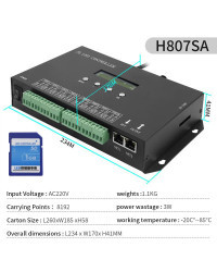 Controlador de píxeles LED Artnet a SPI, 8 puertos H807SBWiFI, 4 puertos, Compatible con software Madrix, LAN, sincronización de