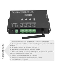 Controlador de píxeles LED Artnet a SPI, 8 puertos H807SBWiFI, 4 puertos, Compatible con software Madrix, LAN, sincronización de