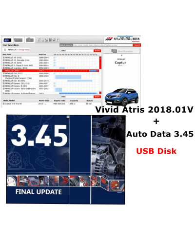 Auto data 3.45 vivid workshop 2018,01 V, Software de reparación de automóviles Atris Stakis, instalación de guía de video + ayud