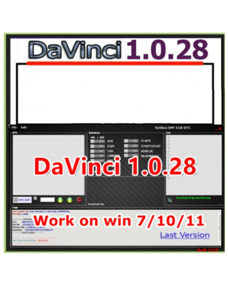 Davinci-Software de remapeo de CHIPTUNING, 1.0.28 PRO, compatible con Win 7/10/11