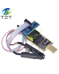 TZT CH341A/B 24 25 Series EEPROM Flash BIOS módulo programador USB + SOIC8 SOP8 Clip de prueba para EEPROM 93CXX/25CXX/24CXX KIT