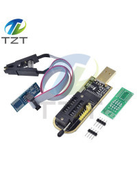 TZT CH341A/B 24 25 Series EEPROM Flash BIOS módulo programador USB + SOIC8 SOP8 Clip de prueba para EEPROM 93CXX/25CXX/24CXX KIT