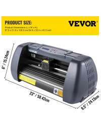 VEVOR Impresora de Vinilo de 375 mm, Impresora de Trazador de 14 pulgadas con Alimentación Máxima de Papel con Fuerza Ajustable 