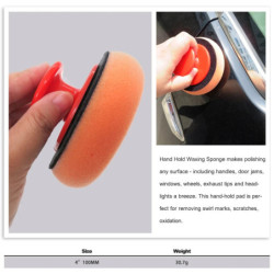 4 Inch Car Wax Applicator Pads Set with Red Handle Soft Sponge Applicators Foam Wax Pad for Polishing and Cleaning Cars