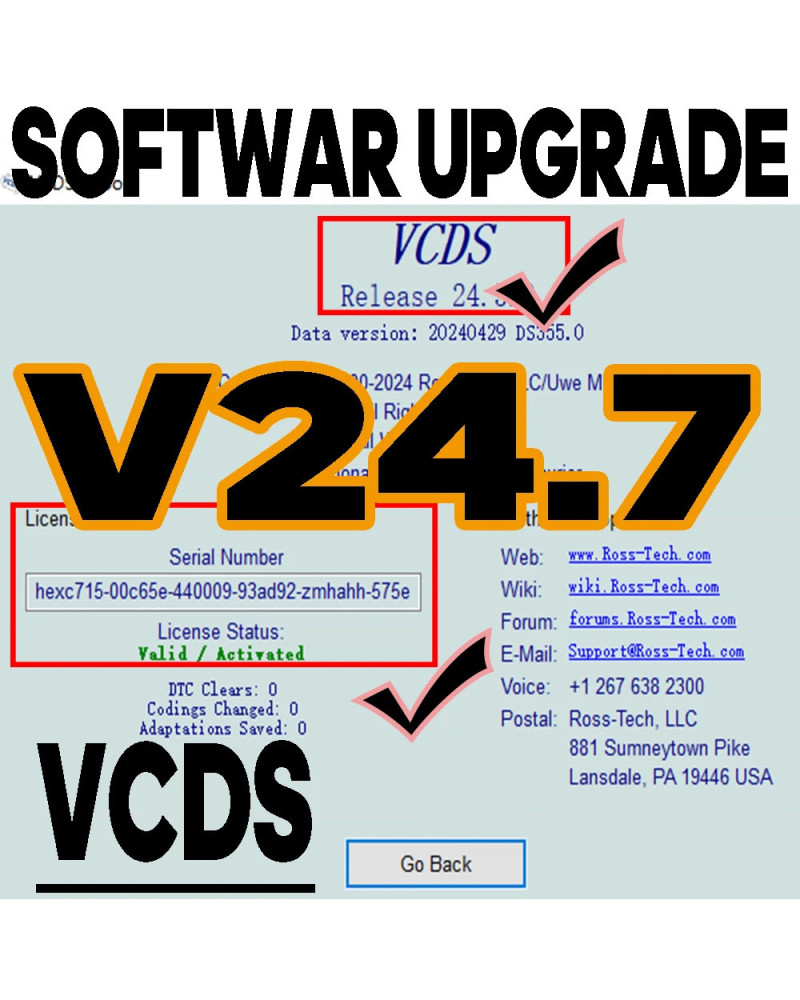 UPDATE SOFTWARE VCDS -2024 VAG COM OBD2 Scanner VAG HEX V2 USB Interfa