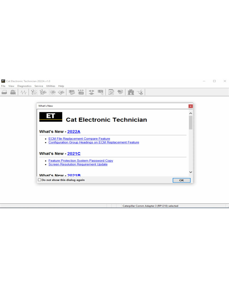 Software de diagnóstico Cat ET Caterpillar, 2023A, ET3 +, contraseña de fábrica, KG