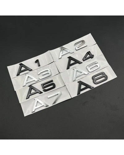 3d ABS cromo negro Logo A3 A1 A2 A4 A6 A7 A8 A5 emblema letras insigni