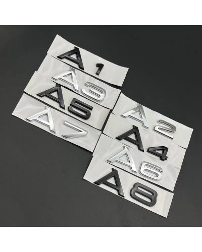 3d ABS cromo negro Logo A3 A1 A2 A4 A6 A7 A8 A5 emblema letras insigni