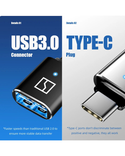 Convertidor de Puerto tipo C a USB, adaptador de Cable de carga, luz a