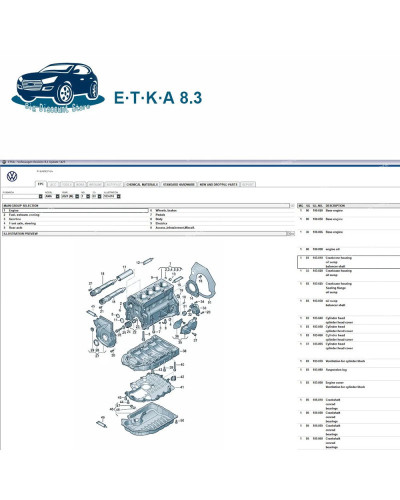 Software de reparación etka 8,3 para vehículos, catálogo de piezas electrónicas para a-udi, V-W, etka 8,3