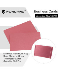 FONLAND-tarjetas de nombre de negocios, Material de prueba de hoja de Metal de aleación de aluminio Multicolor para máquina de m