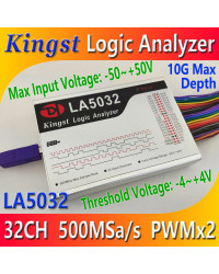 Kingst-Analizador lógico LA5032 USB, 500M de tasa de muestreo máxima, 32 canales, muestras 10B, MCU,ARM, herramienta de depuraci