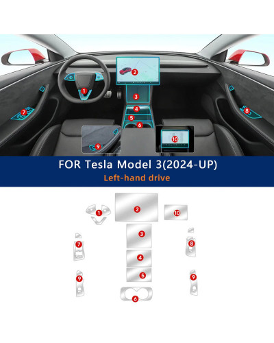 Para Tesla Model 3 Highland 2024 2025 TPU Panel de caja de cambios nav