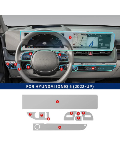 Para Hyundai IONIQ 5 2022-2024 precorte Interior del coche PPF películ