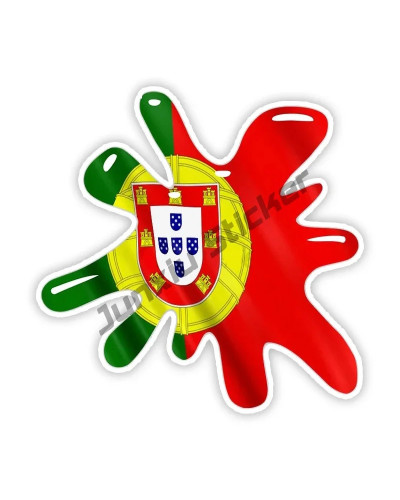 Pegatinas creativas de Portugal, mapa de la bandera de Portugal, calco