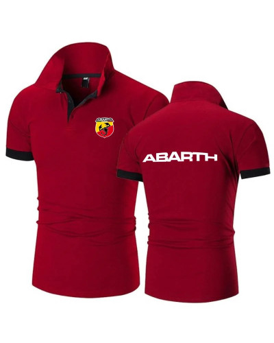 Polo de estilo militar para hombre, camiseta de manga corta con solapa y Logo de escorpión Abarth, Jersey Popular de tenis de go