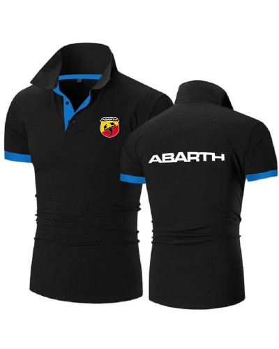 Polo de estilo militar para hombre, camiseta de manga corta con solapa y Logo de escorpión Abarth, Jersey Popular de tenis de go