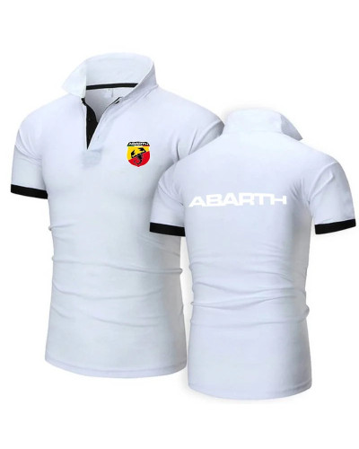 Polo de estilo militar para hombre, camiseta de manga corta con solapa y Logo de escorpión Abarth, Jersey Popular de tenis de go