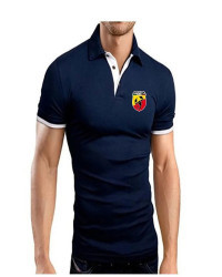 Polo de estilo militar para hombre, camiseta de manga corta con solapa y Logo de escorpión Abarth, Jersey Popular de tenis de go