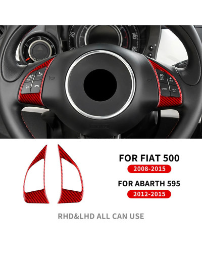 Pegatina de fibra de carbono suave Real para Fiat, 500 Abarth, 595, 2012, 2013, 2014, 2015, 2016, 2017, 2018, 2019, 2020, 2021, 