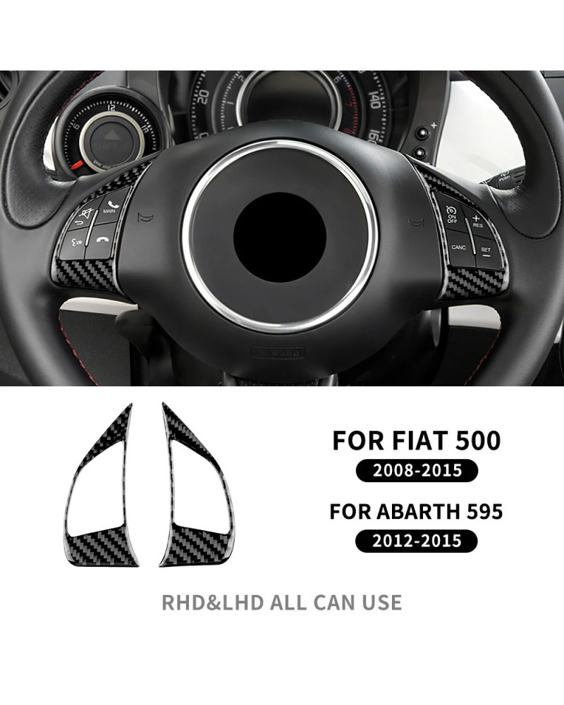 Pegatina de fibra de carbono suave Real para Fiat, 500 Abarth, 595, 2012, 2013, 2014, 2015, 2016, 2017, 2018, 2019, 2020, 2021, 