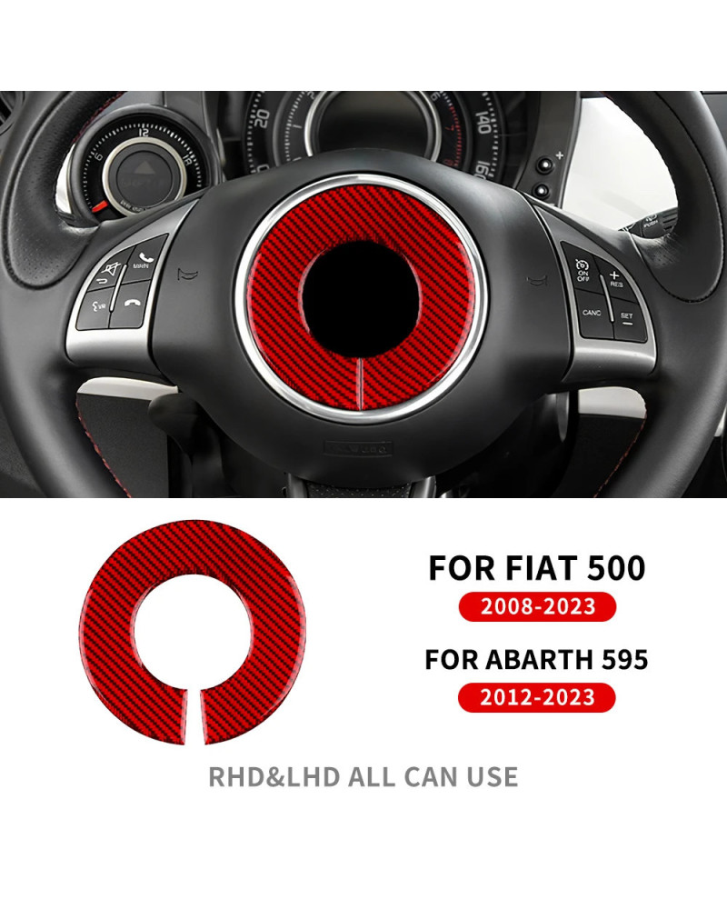 Pegatina de fibra de carbono suave Real para Fiat, 500 Abarth, 595, 2012, 2013, 2014, 2015, 2016, 2017, 2018, 2019, 2020, 2021, 