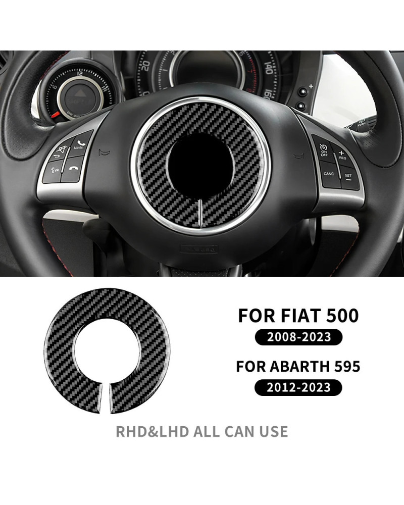 Pegatina de fibra de carbono suave Real para Fiat, 500 Abarth, 595, 2012, 2013, 2014, 2015, 2016, 2017, 2018, 2019, 2020, 2021, 