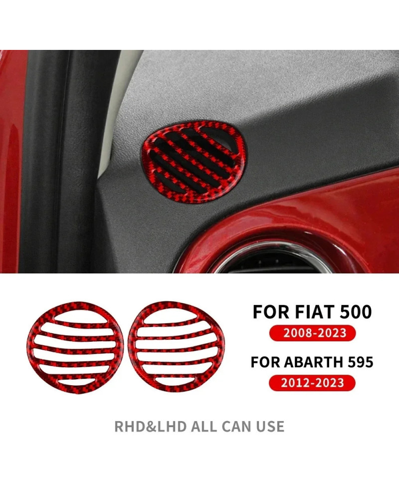 Fibra de carbono suave Real para Fiat 500, 2008-2023, 500e, 2013-2019, Abarth 595, 2012-2018, 2019, 2020, 2021, Abarth 2022, 202