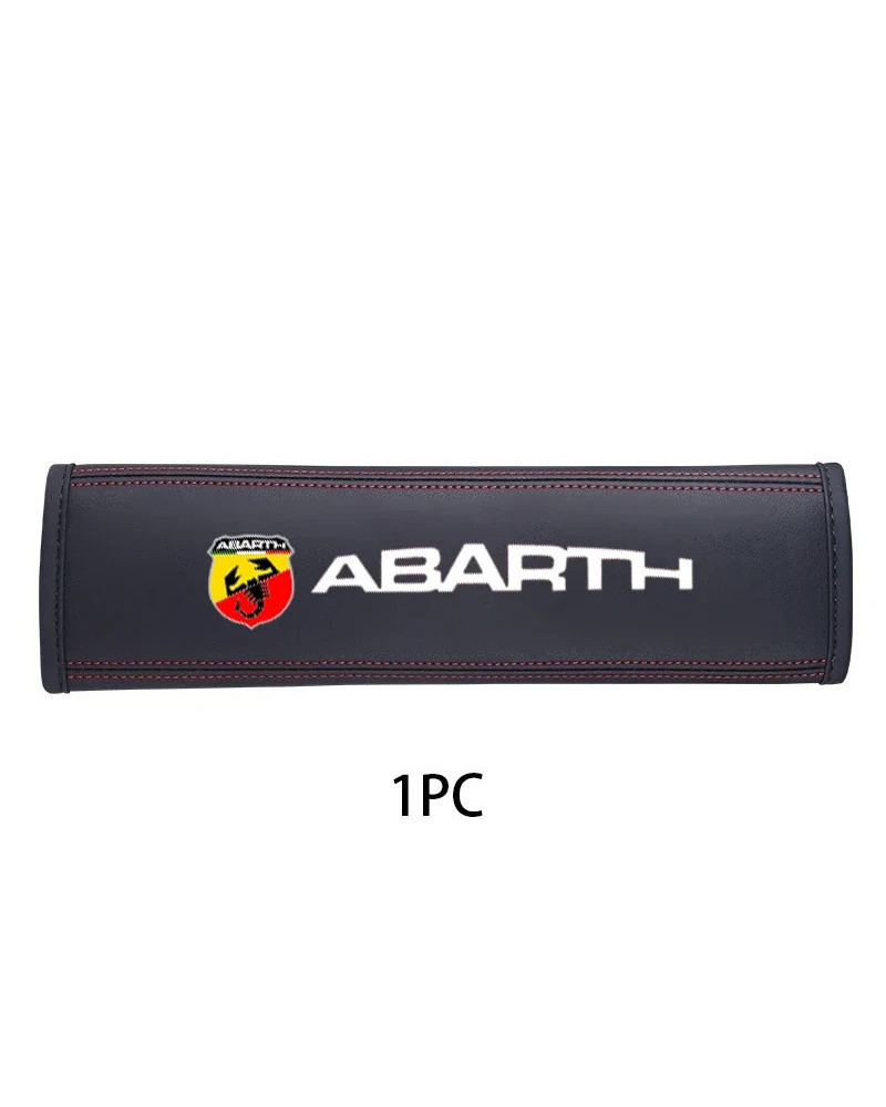 Funda protectora para cinturón de seguridad Interior de coche, accesorio de cuero de vaca para Fiat Abarth 595 Abarth 500 Abarth