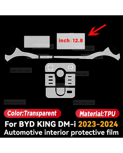 Película protectora Interior automotriz para BYD KING dm-i 2023 2024, 