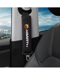 Funda protectora para cinturón de seguridad Interior de coche, accesorio de cuero de vaca para Fiat Abarth 595 Abarth 500 Abarth