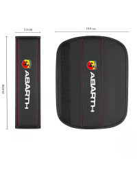 Funda protectora para cinturón de seguridad Interior de coche, accesorio de cuero de vaca para Fiat Abarth 595 Abarth 500 Abarth