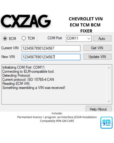 GM VIN ECM TCM BCM CHANGER + Interface J2534 + Remote Installation