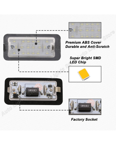 Luz LED de matrícula de 2 piezas para Fiat 500 Abarth 500 500C 695 595 6000K, luces blancas de xenón de alto brillo sin Error