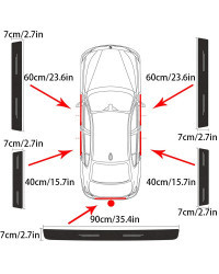 Pedales de umbral de coche, pegatinas protectoras de fibra de carbono para parachoques de Pedal de maletero, Abarth, Stilo, Pali