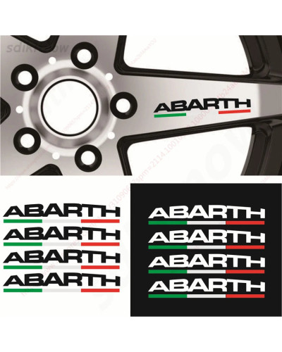 Calcomanía de vinilo para coche, pegatina decorativa de 2x12cm para llanta de rueda de puerta, cubo para Abarth fiat 500 grande 