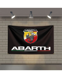 Abarths Fiat Racing car Flag, poliéster impreso, banderas de coche para habitación, decoración de garaje, 3x5 pies