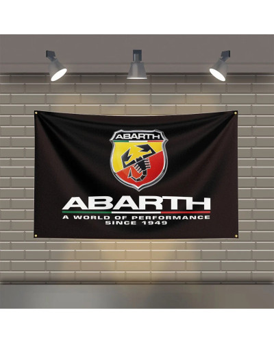 Abarths Fiat Racing car Flag, poliéster impreso, banderas de coche para habitación, decoración de garaje, 3x5 pies