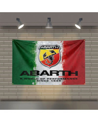 Abarths Fiat Racing car Flag, poliéster impreso, banderas de coche para habitación, decoración de garaje, 3x5 pies