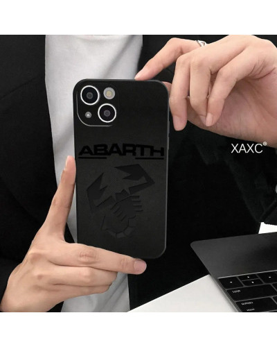 Abarth-funda de teléfono escorpión para Iphone, carcasa suave de esqueleto oscuro para modelos 15, 14, 12, 11, 13 Pro Max, Mini,